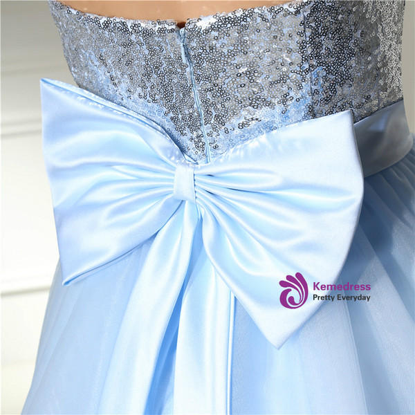 Purple Tulle Sequins Sweetheart Neck With Bow Homecoming Dress