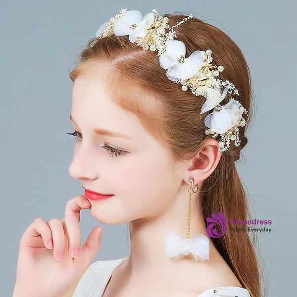 Garland Crown White Flower Child Pearl