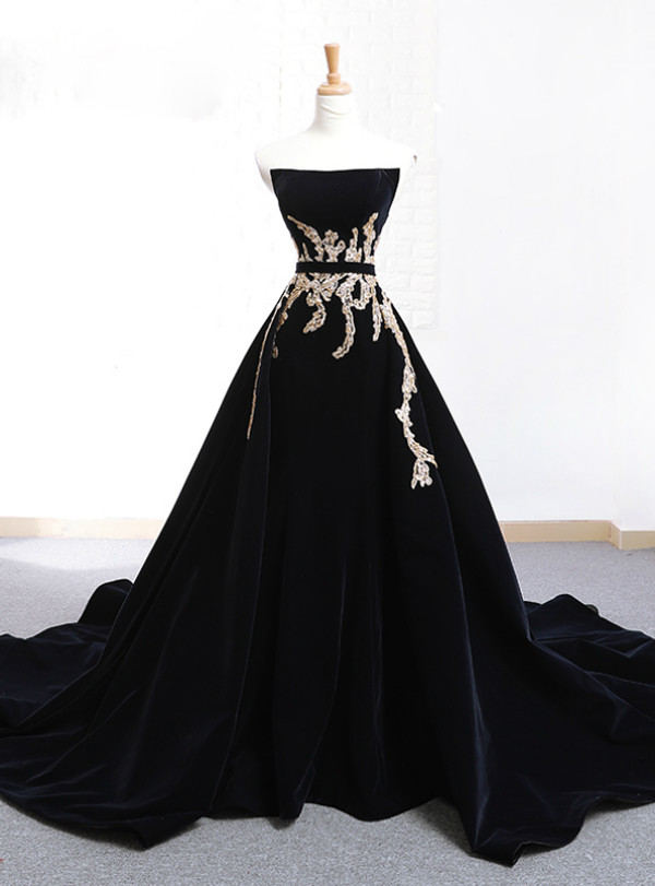 black velvet ball gown