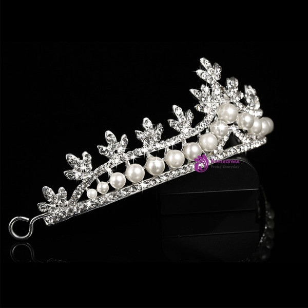 Girl's Princess Crown Pearl Headdress Tiaras