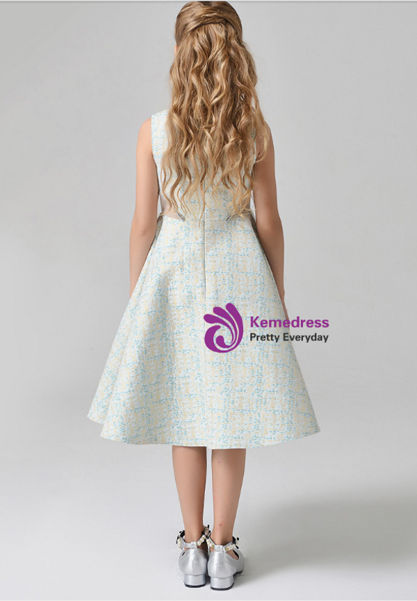 In Stock:Ship in 48 Hours Green A-Line Knee Length Flower Girl Dress