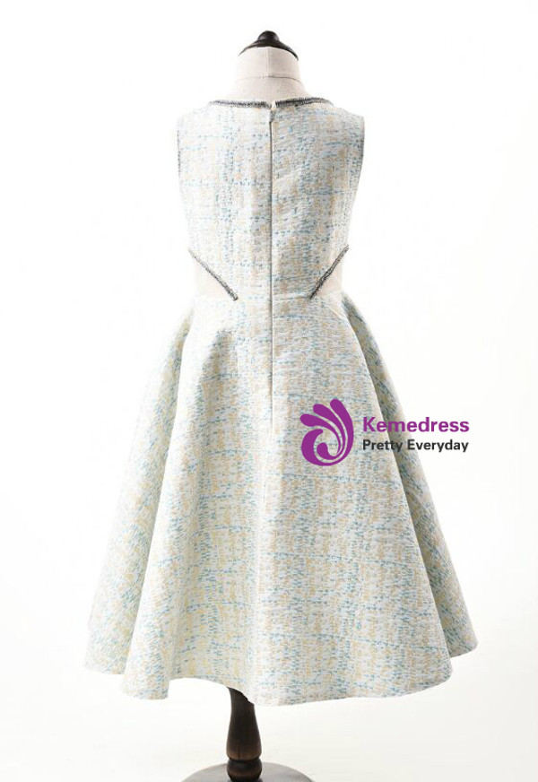 In Stock:Ship in 48 Hours Green A-Line Knee Length Flower Girl Dress