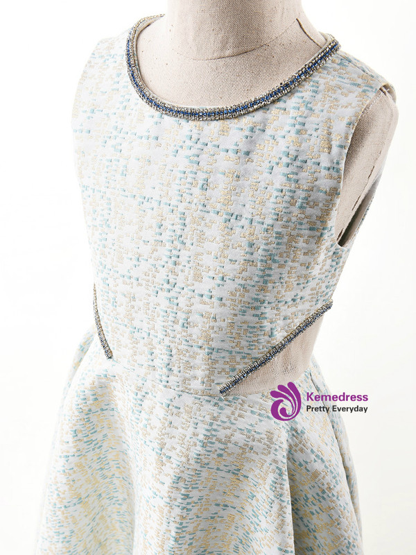 In Stock:Ship in 48 Hours Green A-Line Knee Length Flower Girl Dress