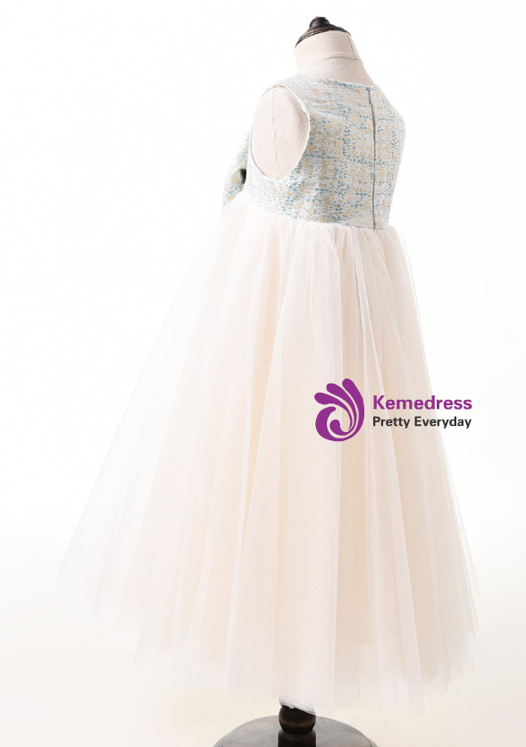 In Stock:Ship in 48 Hours Yellow Tulle High Waist Flower Girl Dress
