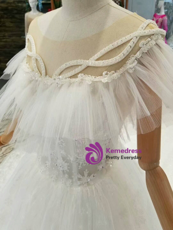 Ball Gown Lace Bateau Corest Backless Beading Wedding Dress With Train