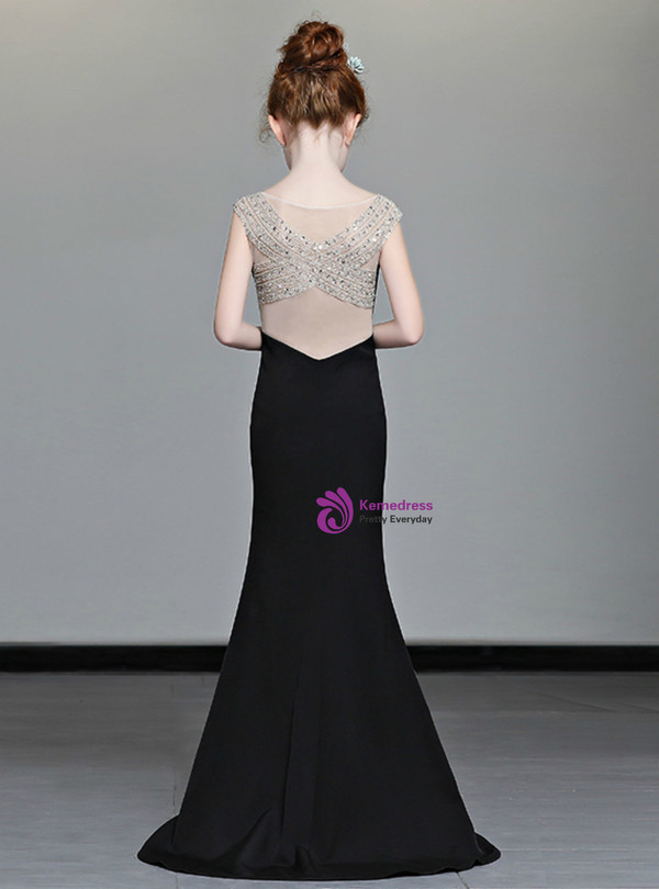 Shop 2019 Long & Short In Stock:Ship in 48 Hours Ready To Ship Black Mermaid V-neck Girl Dress With Factory Price From Kemedress