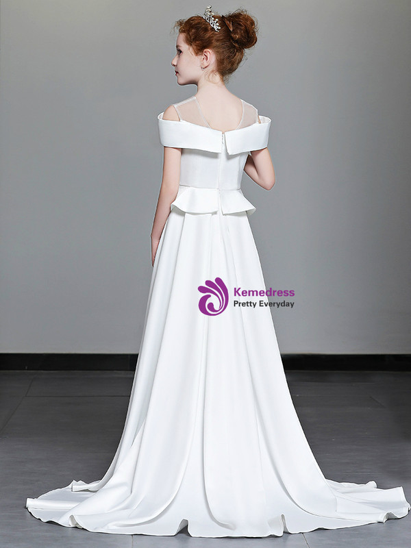 Shop 2019 Long & Short In Stock:Ship in 48 Hours White Two Piece Satin Dress And Pants Suits With Factory Price From Kemedress