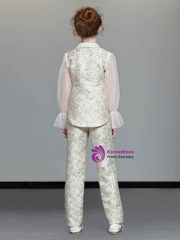 Shop 2019 Long & Short In Stock:Ship in 48 Hours Gold Two Piece Sequins Suits Girl Clother With Factory Price From Kemedress