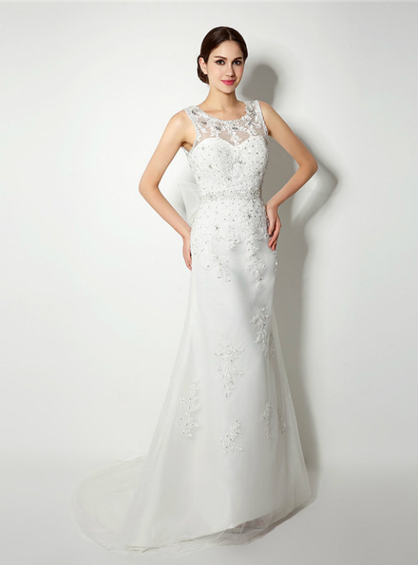 Shop 2019 Long & Short White Mermaid Tulle Lace Appliques Backless Wedding Dress With Beading Pearls With Factory Price From Kemedress