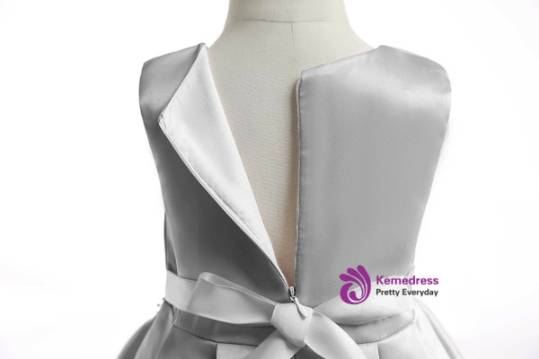 Shop 2019 Long & Short In Stock:Ship in 48 Hours Gray Hi Lo Satin Appliques Princess Dresses With Factory Price From Kemedress