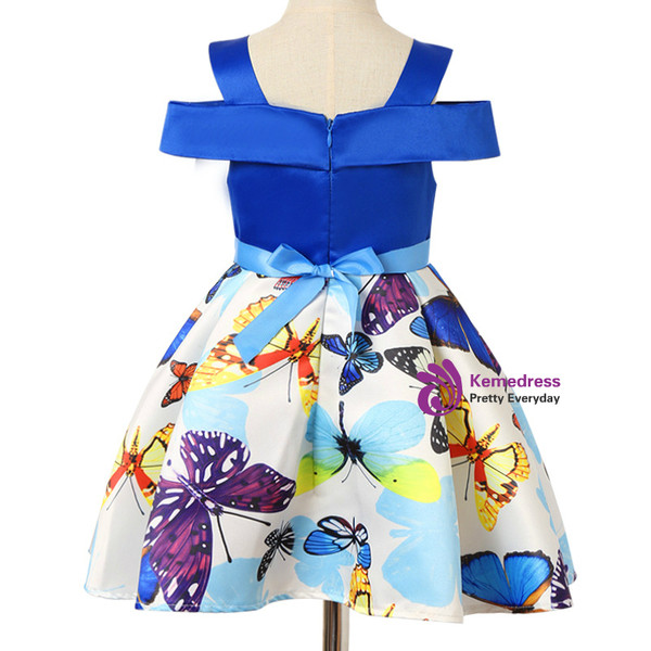 Shop 2019 Long & Short In Stock:Ship in 48 Hours Cold Shoulder Bow Pattern Flower Girl Dress With Factory Price From Kemedress