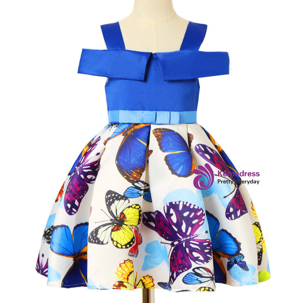 Shop 2019 Long & Short In Stock:Ship in 48 Hours Cold Shoulder Bow Pattern Flower Girl Dress With Factory Price From Kemedress