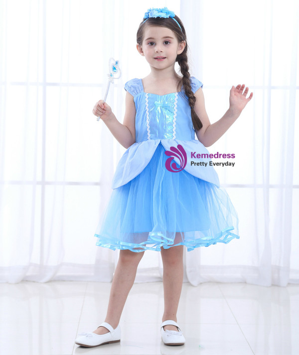 Shop 2019 Long & Short In Stock:Ship in 48 Hour Blue Tulle Cinderella Princess Dress With Factory Price From Kemedress