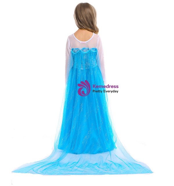 Shop 2019 Long & Short In Stock:Ship in 48 Hours Blue Tulle Long Sleeve Queen Aisha Dress With Factory Price From Kemedress