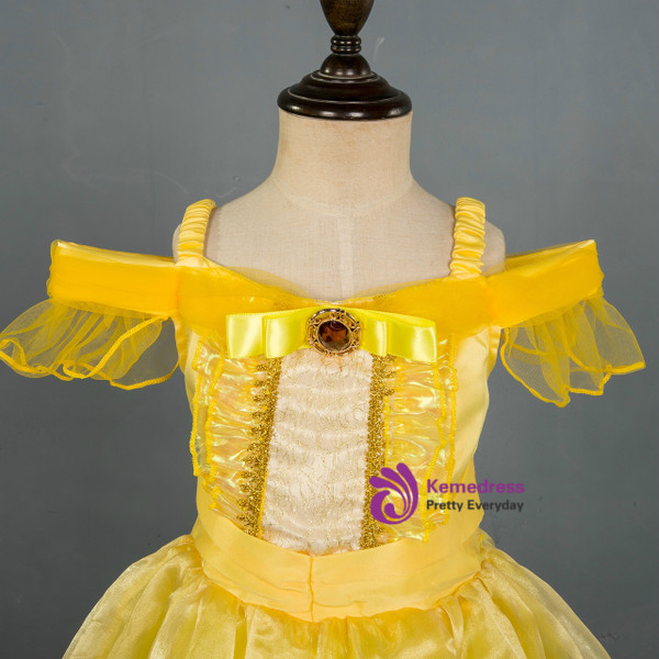 Shop 2019 Long & Short In Stock:Ship in 48 Hours Yellow Organza Princess Dress With Crystal With Factory Price From Kemedress