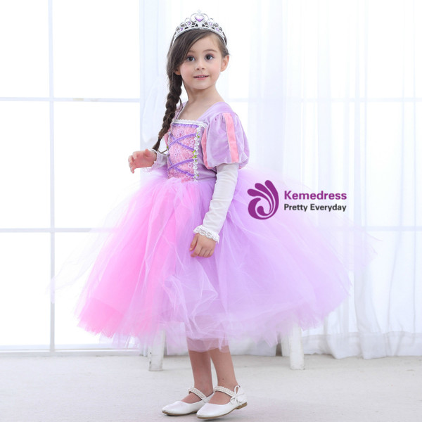 Shop 2019 Long & Short In Stock:Ship in 48 Hours Light Purple Tulle Knee Length Princess Dress With Factory Price From Kemedress