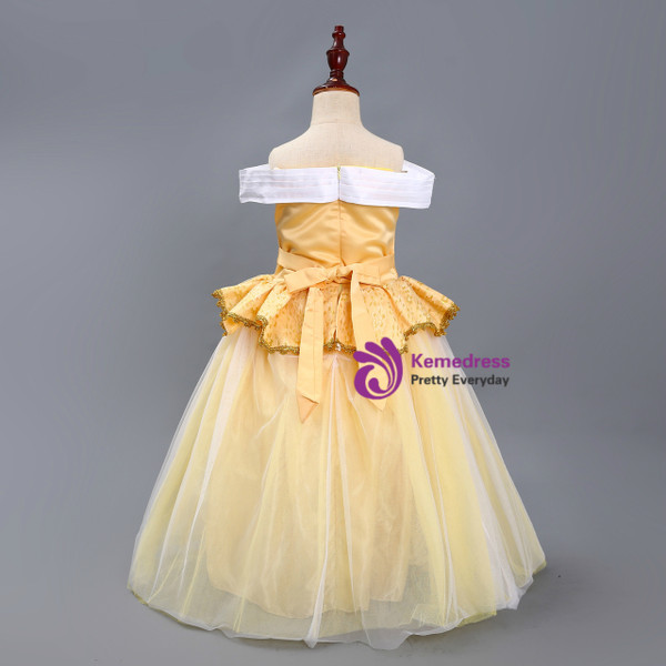 Shop 2019 Long & Short In Stock:Ship in 48 Hours Yellow Tulle off The Shoulder Princess Dress With Factory Price From Kemedress