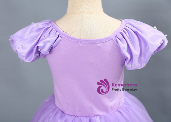 Shop 2019 Long & Short In Stock:Ship in 48 Hours Purple Satin Cap Sleeve Appliques Princess Dress With Factory Price From Kemedress
