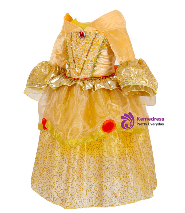 Shop 2019 Long & Short In Stock:Ship in 48 Hours Yellow Organza Puff Sleeve Princess Dress With Factory Price From Kemedress