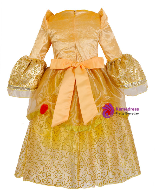 Shop 2019 Long & Short In Stock:Ship in 48 Hours Yellow Organza Puff Sleeve Princess Dress With Factory Price From Kemedress