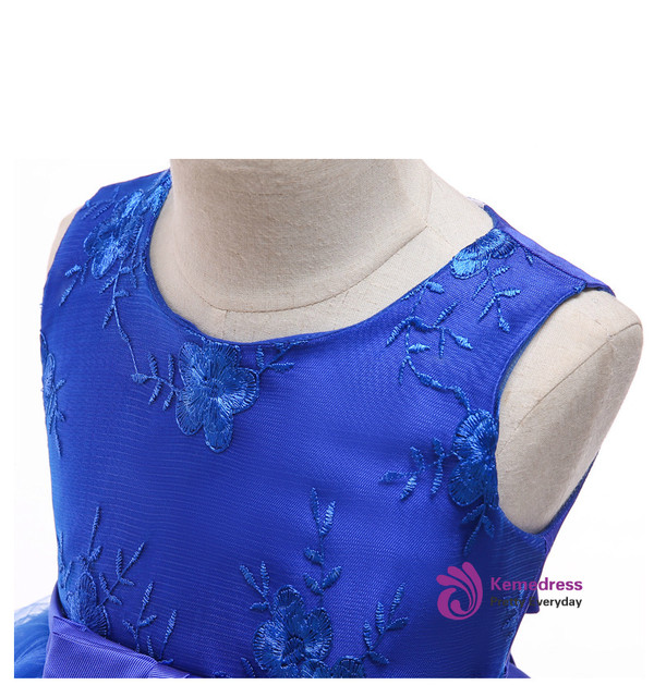 Shop 2019 Long & Short In Stock:Ship in 48 Hours Blue Tulle Appliques Princess Dress With Bow With Factory Price From Kemedress