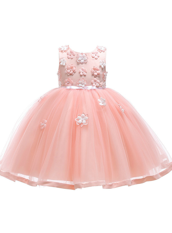 Shop 2019 Long & Short In Stock:Ship in 48 Hours Pink Tulle Appliques Princess  Girl Dress With Factory Price From Kemedress
