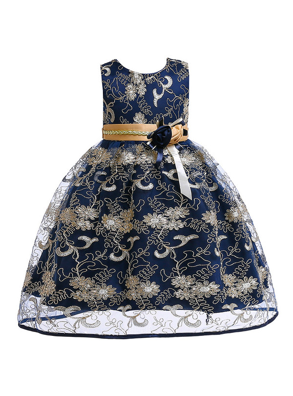 Shop 2019 Long & Short In Stock:Ship in 48 Hours Navy Blue Lace Princess Dress With Flower With Factory Price From Kemedress