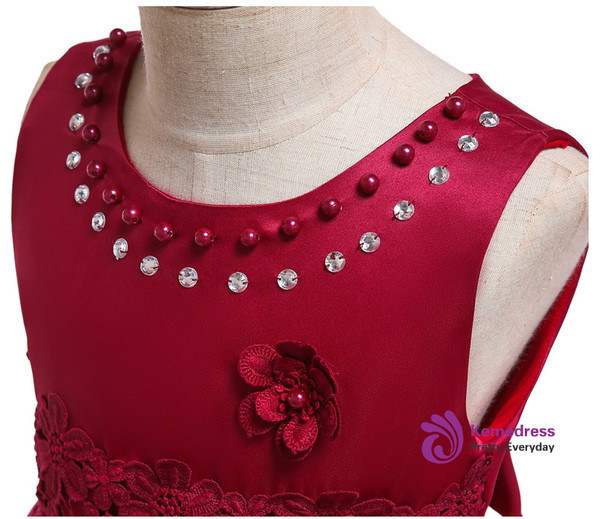 Shop 2019 Long & Short In Stock:Ship in 48 Hours Burgundy Tulle Appliques Proncess Dress With Pearls With Factory Price From Kemedress