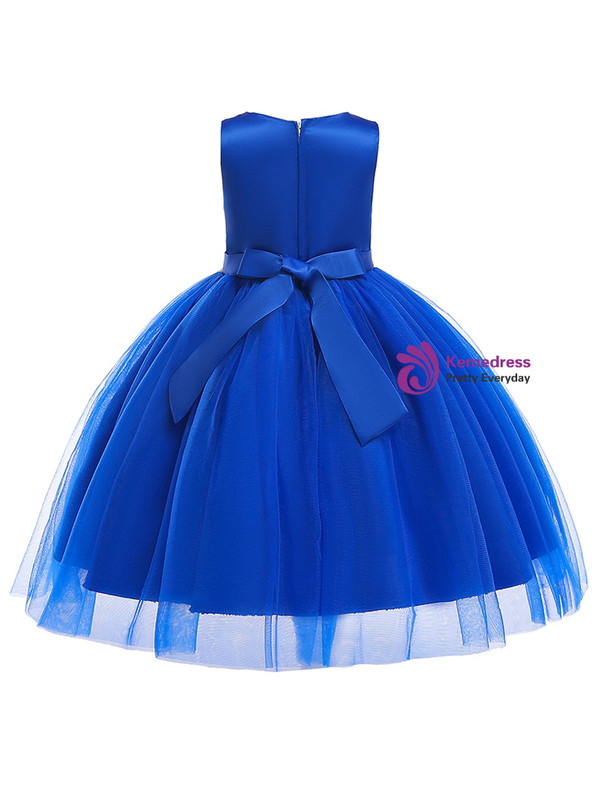 Shop 2019 Long & Short In Stock:Ship in 48 Hours Blue Tulle Butterfly Appliques Flower Girl Dress With Factory Price From Kemedress