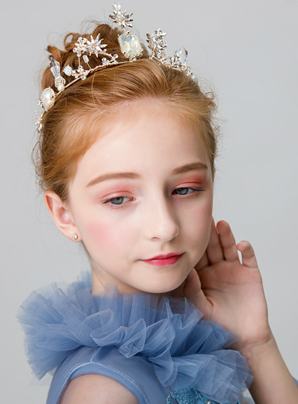 Shop 2019 Long & Short Girl Princess Birthday Crown Headdress Big Crystal With Factory Price From Kemedress