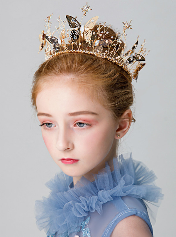 Shop 2019 Long & Short Girl's Headdress Butterfly Flower Princess Hairband Wreath With Factory Price From Kemedress