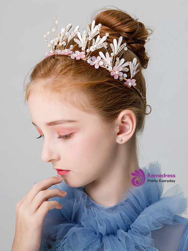 Shop 2019 Long & Short Children's Crown Headdress Princess Hairband Head Flower Hairpin With Factory Price From Kemedress