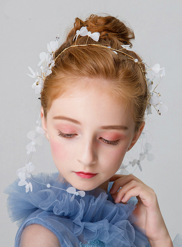 Shop 2019 Long & Short Children's Headdress Girl Hairband White Wreath With Factory Price From Kemedress