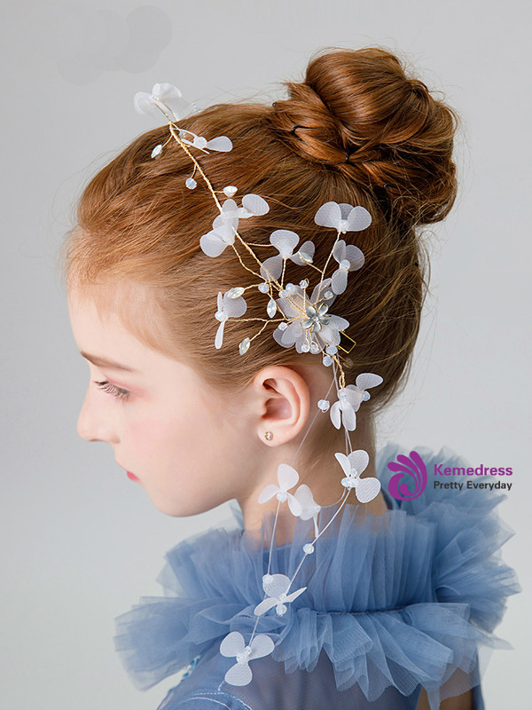 Shop 2019 Long & Short Children's Headdress Girl Hairband White Wreath With Factory Price From Kemedress
