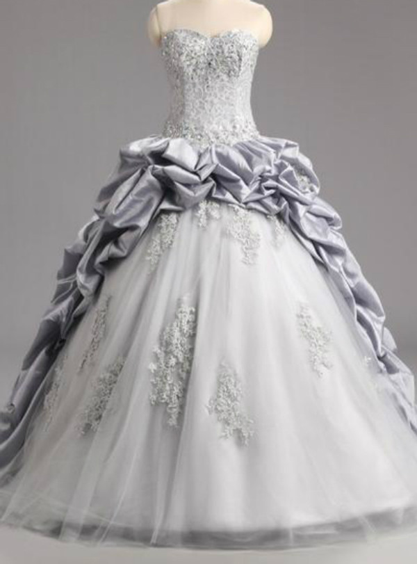 Shop 2019 Long & Short Gray Satin Tulle Ruffles Tiered Quinceanera Dress For 16 Year Dress With Factory Price From Kemedress