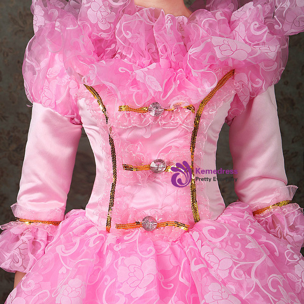 Shop 2019 Long & Short Pink Ball Gown Lace Short Sleeve Drama Show Vintage Gown Dress With Factory Price From Kemedress