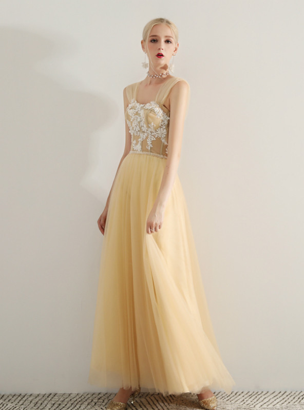 Shop 2019 Long & Short In Stock:Ship in 48 Hours Champagne Tulle Off The Shoulder Prom Dress With Factory Price From Kemedress