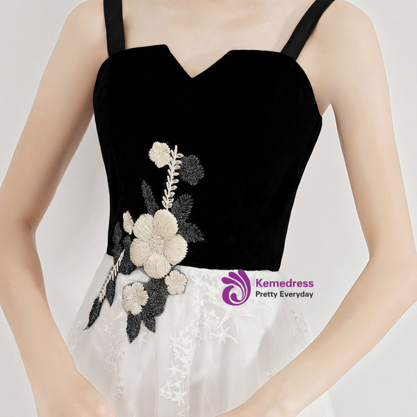 Shop 2019 Long & Short In Stock:Ship in 48 Hours White Straps Lace Appliques Prom Dress With Factory Price From Kemedress