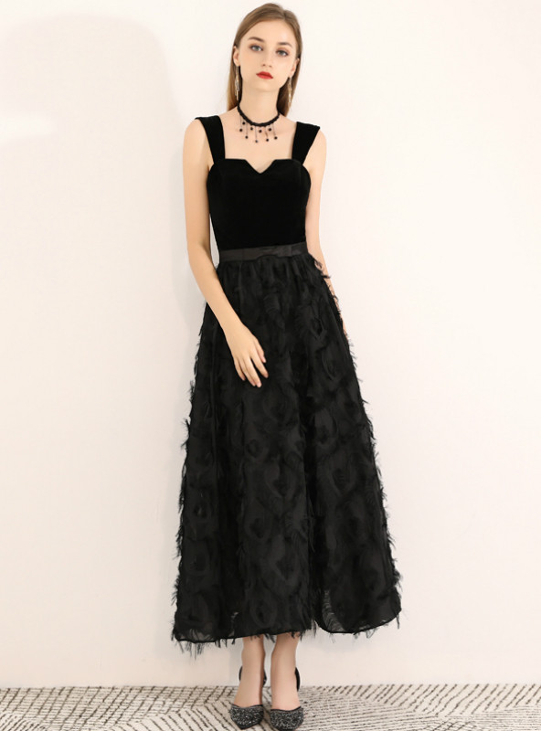 Shop 2019 Long & Short In Stock:Ship in 48 Hours Black Straps Backless Tea Length Prom Dress With Factory Price From Kemedress