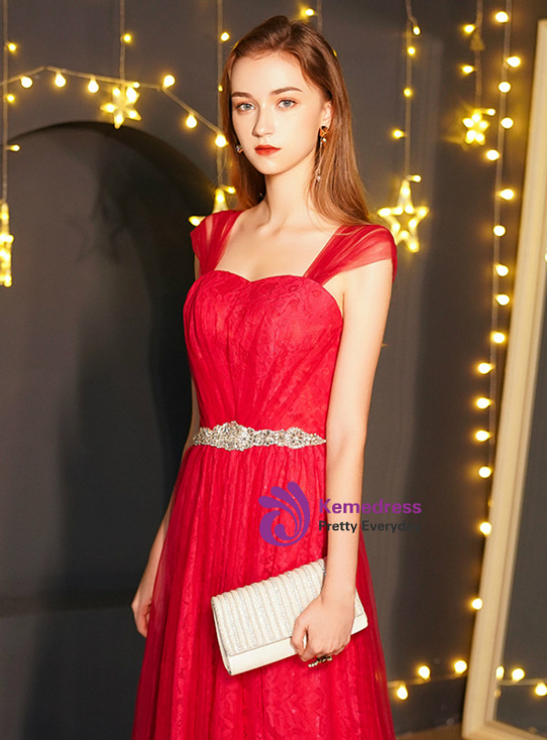 Shop 2019 Long & Short In Stock:Ship in 48 Hours Black Tulle Lace Straps Prom Dress With Factory Price From Kemedress