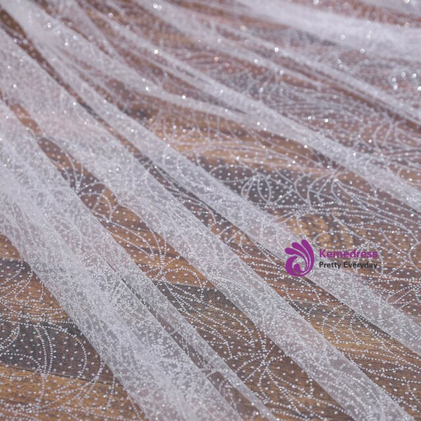 In Stock:Ship in 48 Hours White Tulle Sequins Long Wedding Veils