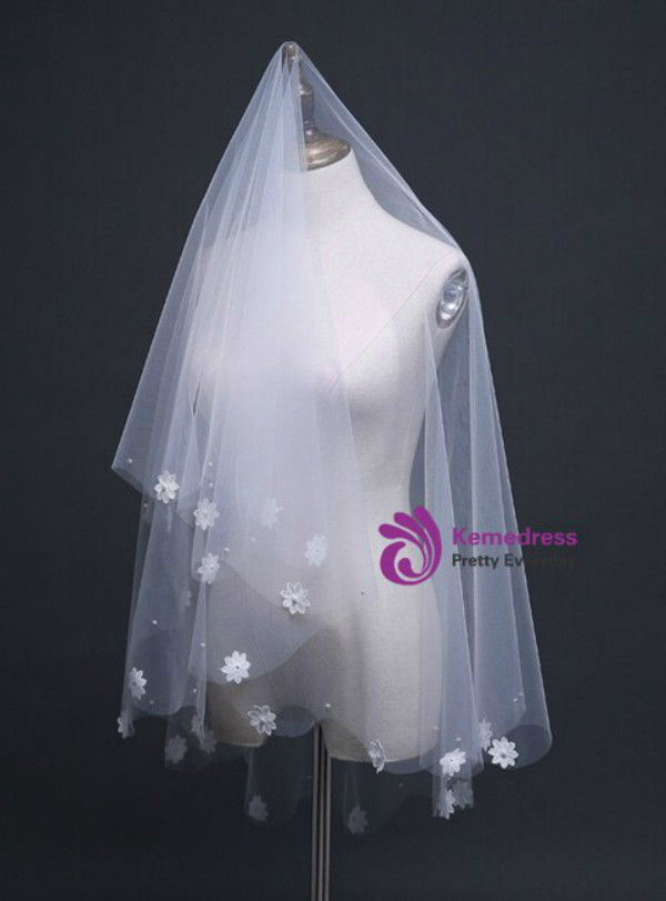 In Stock:Ship in 48 Hours Flowers Tulle 1.5 Meters Sweet Short Wedding Yarn