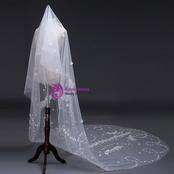 In Stock:Ship in 48 Hours 3 Meters White Tulle Veil Wedding Accessories