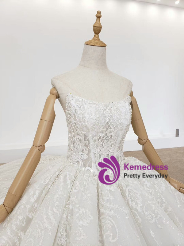 Shop 2020 Two Piece Half Sleeves Beading Ball Gown Crystal Huate Couture Wedding Dress