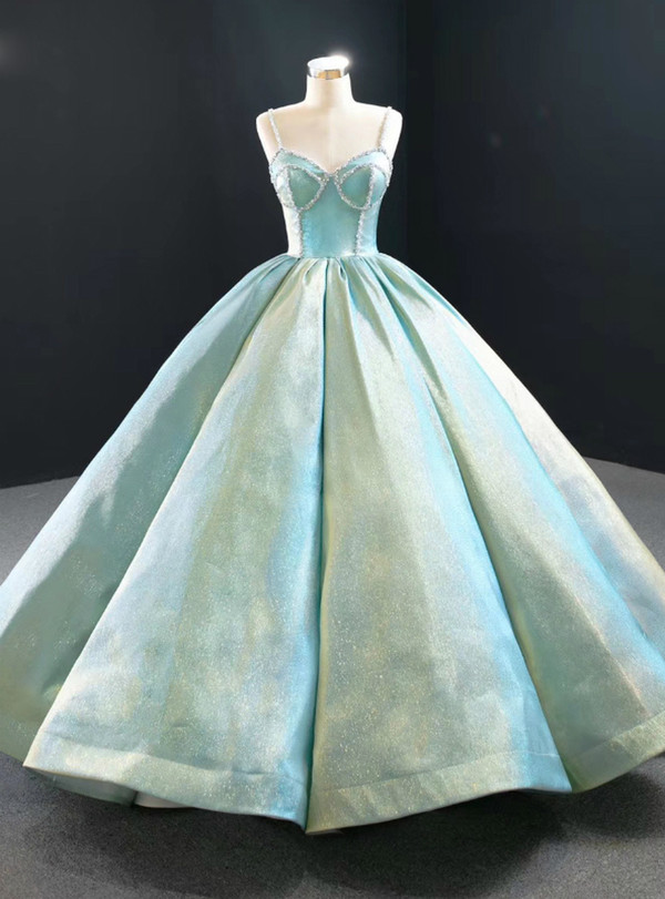 An Extra 40% Off Storewide Green Ball Gown Straples Beading Sweet 16 Prom Dress