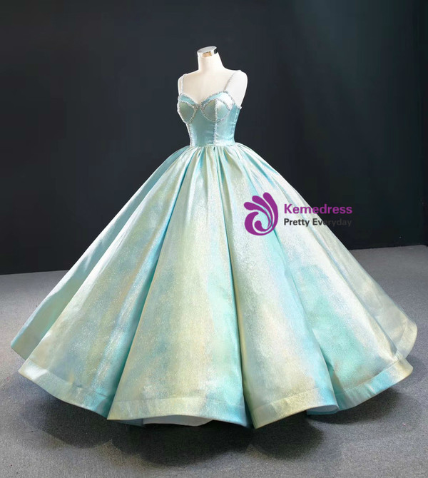 An Extra 40% Off Storewide Green Ball Gown Straples Beading Sweet 16 Prom Dress