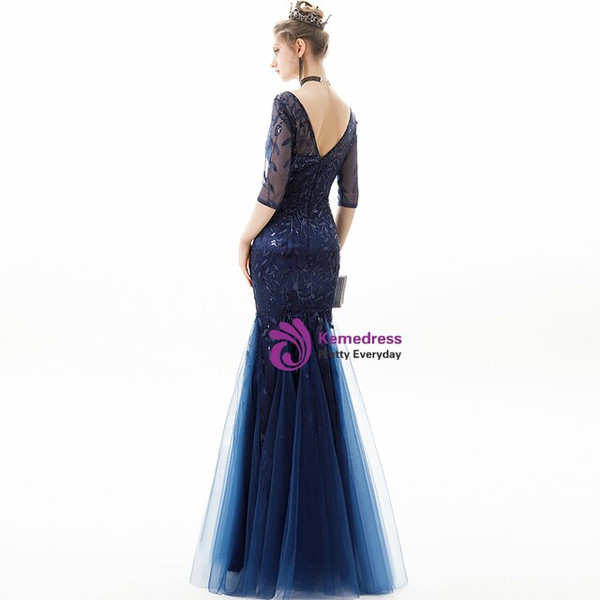 In Stock:Ship in 48 Hours Bateau Short Sleeve Sequins Prom Dress