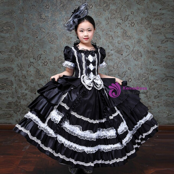 Black Short Sleeve Bow Bow Drama Show Vintage Party Dress