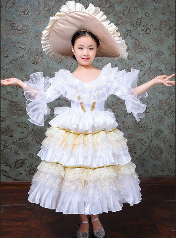 White Puff Sleeve Tiers Drama Show Antonietta Dress