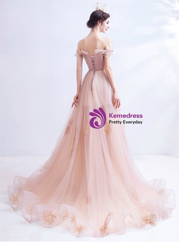In Stock:Ship in 48 Hours Pink Tulle Prom Dress